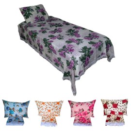 Colcha Cobre Leito Solteiro Linho Estampada 2 peas 