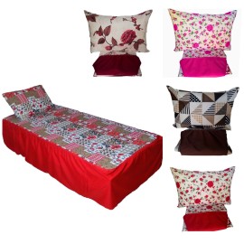  Colcha Cobre leito Solteiro Sarja com Babado 2 pe�as