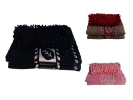 Jogo 2 Toalhas de Banho Jacquard 100%Algodo + Tapete fofo