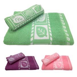 Jogo de Toalhas Banho e Rosto Jacquard 100% Algodo 2 peas