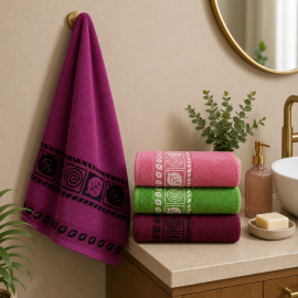 Toalha de Rosto Felpuda Jacquard 48x68 cm 100%Algod�o 120 gr