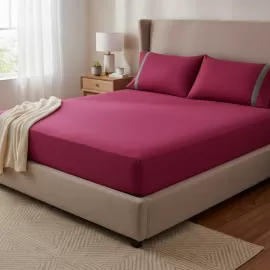 Jogo Len�ol Malha Casal King El�stico Liso 3p�s 100% Algod�o